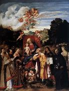 Giovanni Cariani Virgin Enthroned with Angels and Saints Sweden oil painting artist